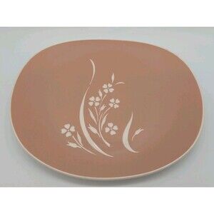 Harkerware Platter 11x9 Springtime Pink Harker Pottery MCM